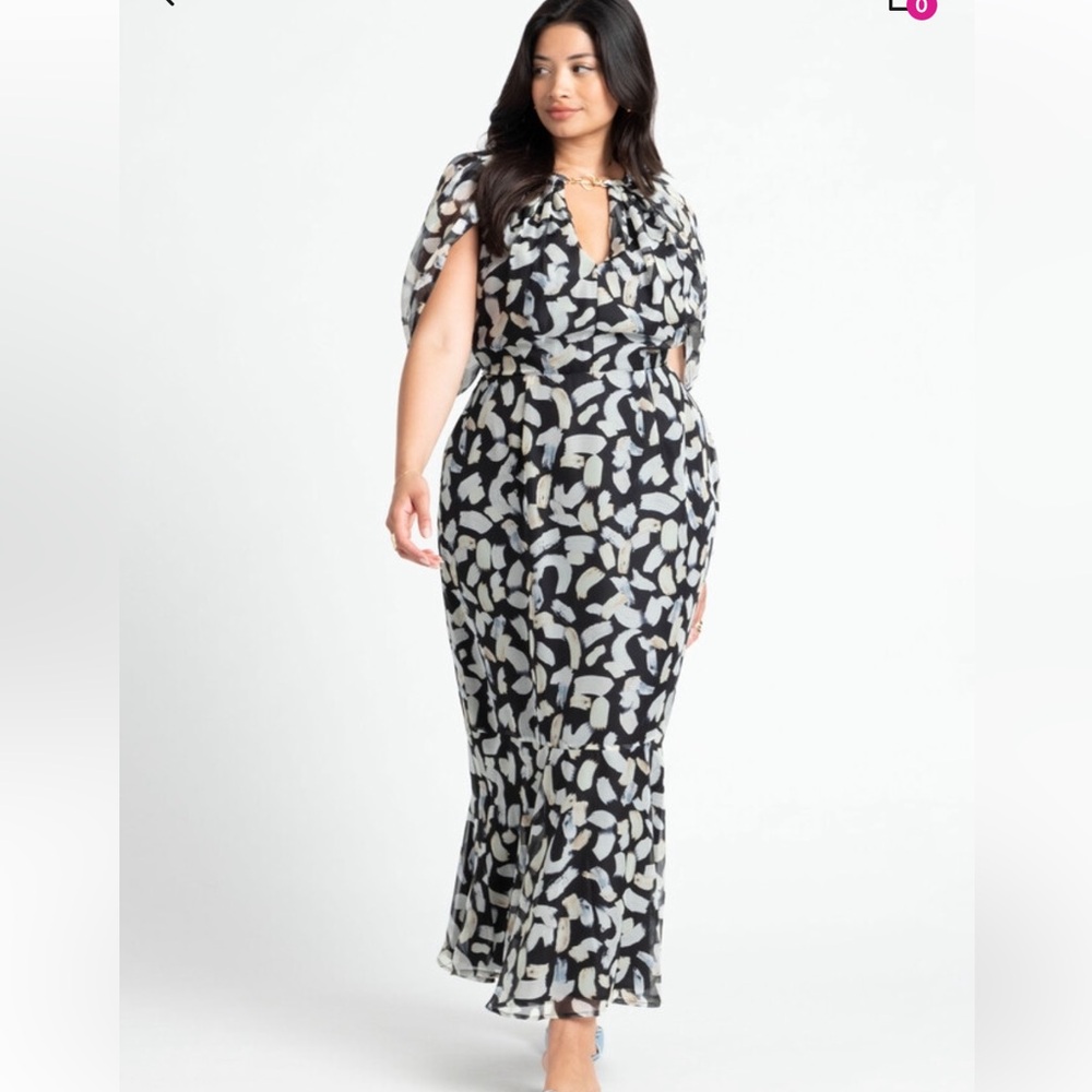 Eloquii faux cape maxi dress